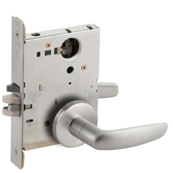 Schlage Grade 1 Entrance Office Mortise Lock, Less Cylinder, 07 Lever, B Rose, Satin Chrome Finish L9050L 07B 626 - main
